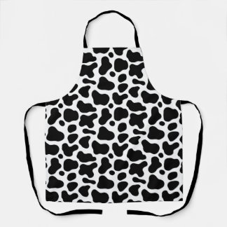 black and white spots, cow pattern apron