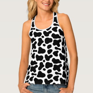 black and white spots, cow pattern tank top