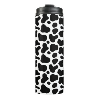 black and white spots, cow pattern thermal tumbler