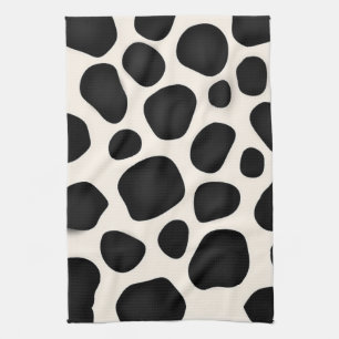Black and white spots cow print kitchen towel