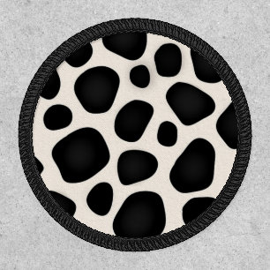 Black and white spots cow print patch