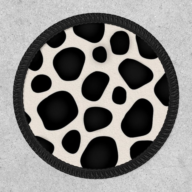 Black and white spots cow print patch (Front)