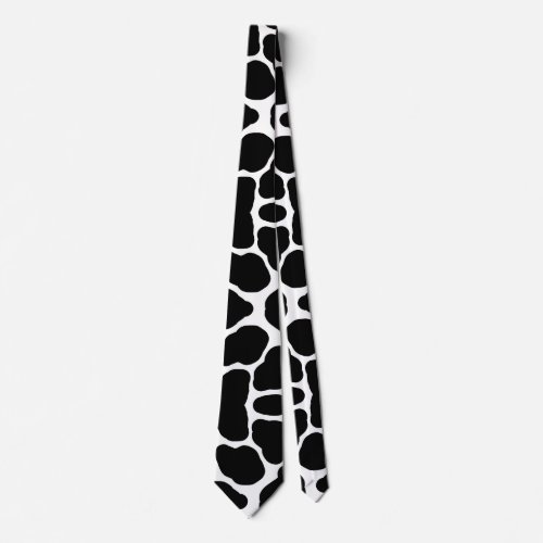 Black and White Spotted Cow Southwestern Print Neck Tie