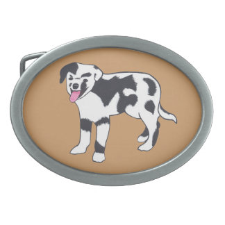 Black and White Spotted Dog Belt Buckles