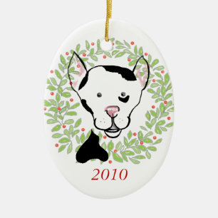 Black and White Spotted Dog Ornament
