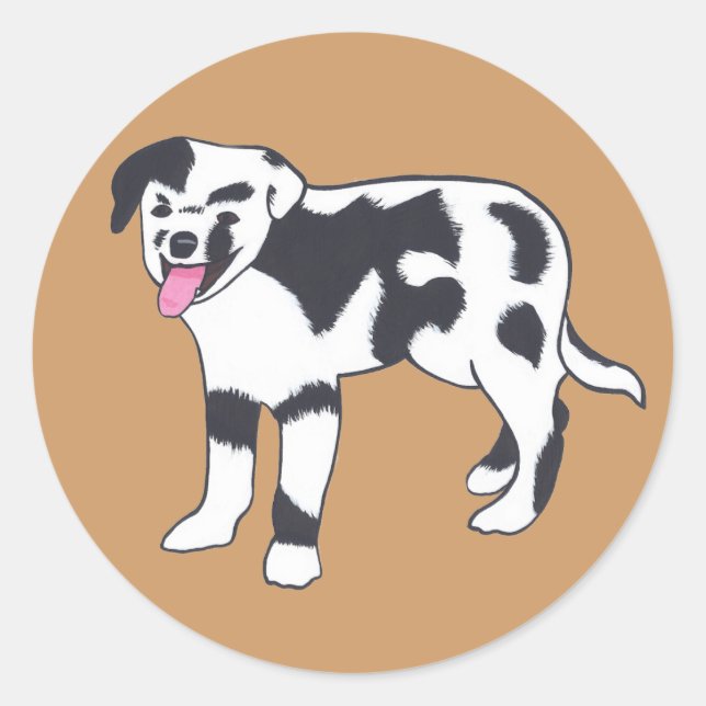 Black and White Spotted Dog Stickers (Front)