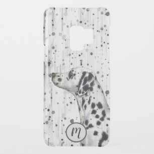 Black and White Spotty Dalmatian Dog Monogrammed Uncommon Samsung Galaxy S9 Case
