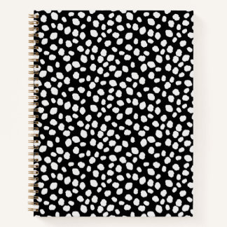 Black and white spotty pattern notebook