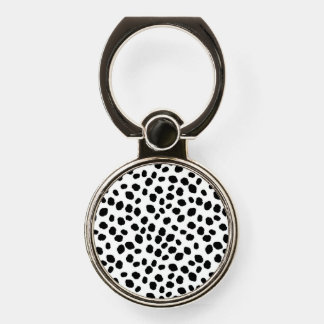 Black and white spotty pattern phone ring stand