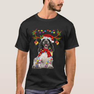 Black And White Springer Spaniel Gorgeous Reindeer T-Shirt