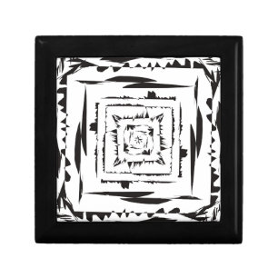 Black and White Square Abstract Pattern Gift Box