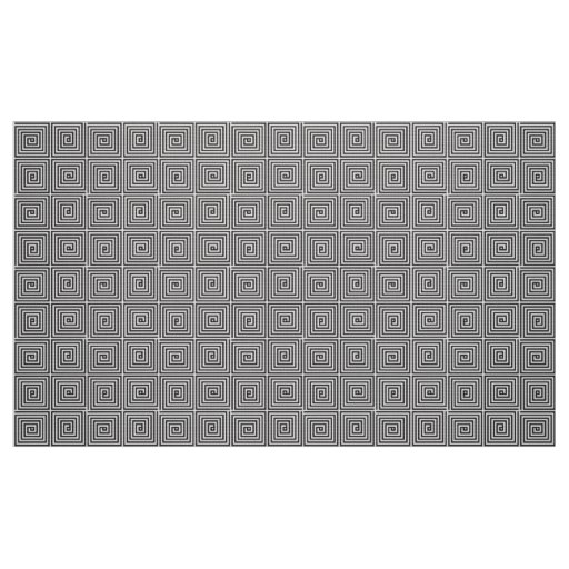 Black and White square seamless geometric pattern Fabric