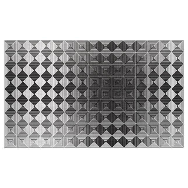 Black and White square seamless geometric pattern Fabric (Fat Quarter)