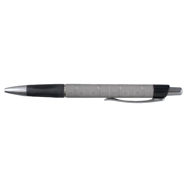 Black and White square seamless geometric pattern Pen (Bottom)