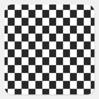 Black and White Square Square Sticker
