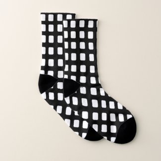 Black and White Squares Modern Pattern
