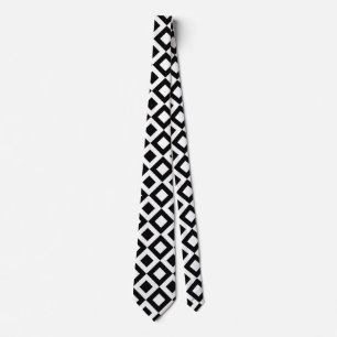 Black and White Squares Neck Tie