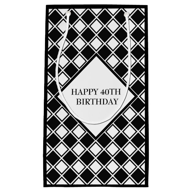 Black And White Squares Small Gift Bag (Front)