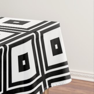 Black and White Squares Tablecloth
