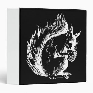 Black and White Squirrel Art 3 Ring Binder