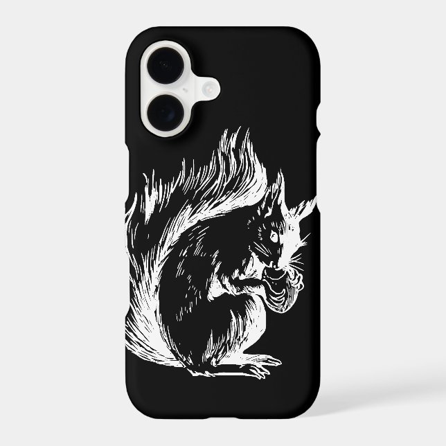 Black and White Squirrel Art Case-Mate iPhone Case (Back)