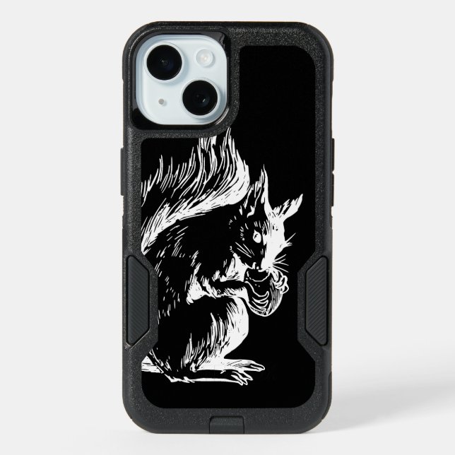 Black and White Squirrel Art Otterbox iPhone Case (Back)