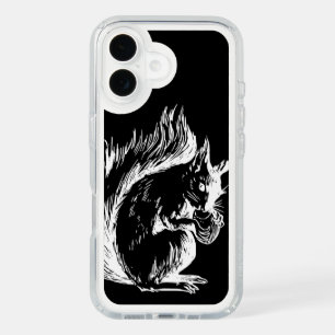 Black and White Squirrel Art iPhone 16 Case