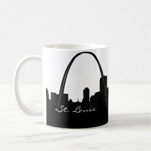 Black and White St. Louis Skyline Coffee Mug