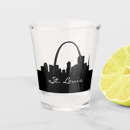 Black and White St Louis Skyline Shot Glass