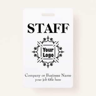 Black and White Staff ID with Custom Logo Badge