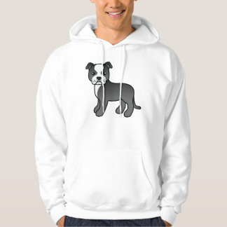 Black And White Staffordshire Bull Terrier Dog Hoodie