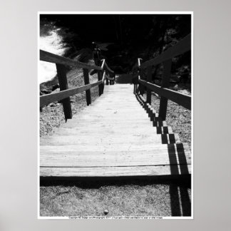 Black and White Stairs Poster