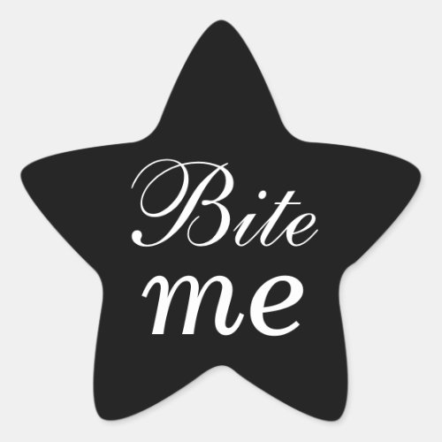 Black and White Star Bite Me Sticker