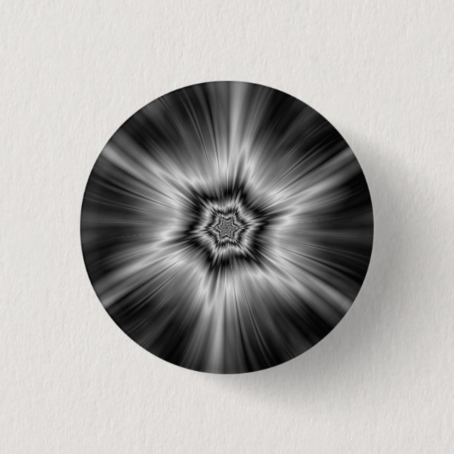 Black and White Star Burst Pinback Button (Front)
