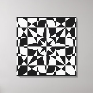 Black and white star canvas print