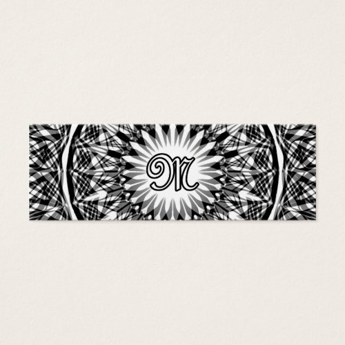 Black and White Star Flower Monogram M Business Card Template