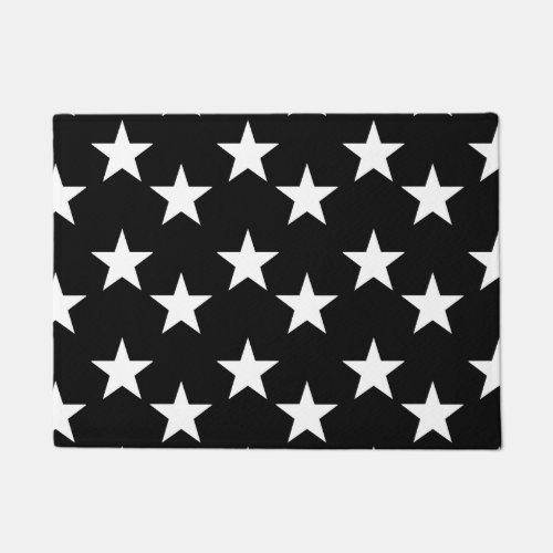 Black and White Star Print Doormat
