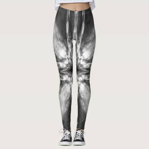 Black and white starburst leggings