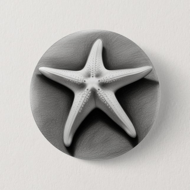 Black and White Starfish Button (Front)