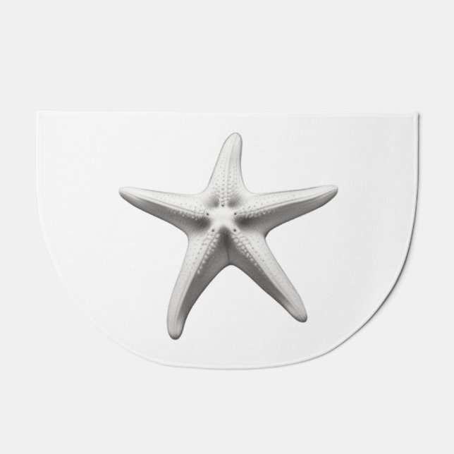 Black and White Starfish Doormat (Front)
