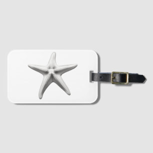 Black and White Starfish Luggage Tag