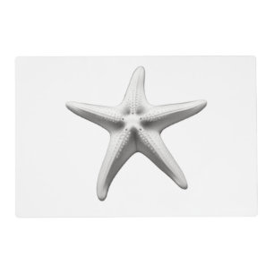 Black and White Starfish Placemat