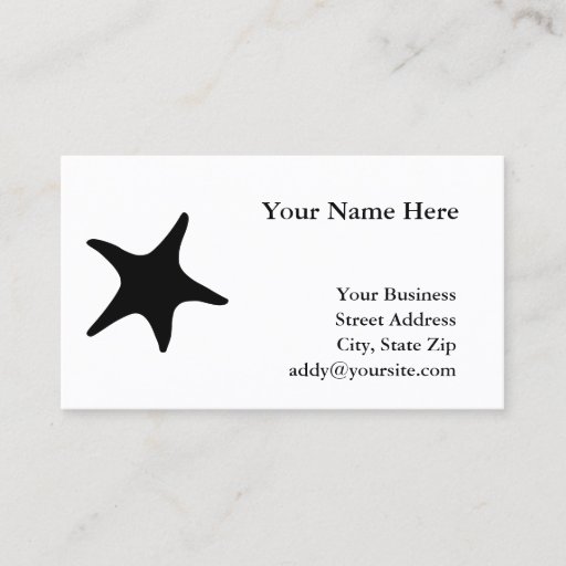 Customizable BW Starfish Business Card Templates