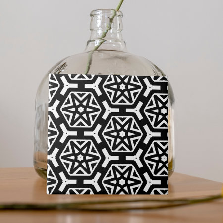 Black and White Stars and Hexagons Pattern