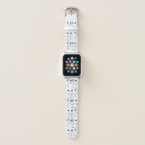 Black and White Stars Apple Watch Band