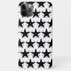 Black and White Stars Circle Geometric Pattern iPhone 11 Pro Max Case
