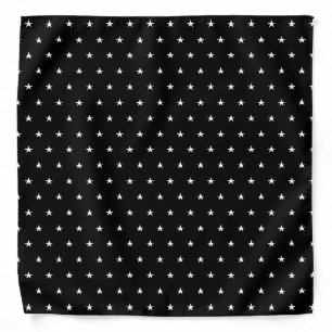 Black and White Stars Classic Retro Cool Pattern Bandana