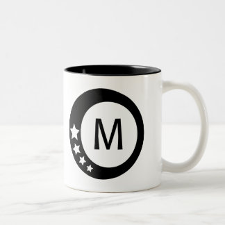 Black and White Stars Collection Two-Tone Coffee Mug