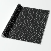 Black and White Stars Holiday Wrapping Paper (Unrolled)