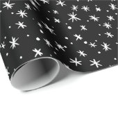 Black and White Stars Holiday Wrapping Paper (Roll Corner)